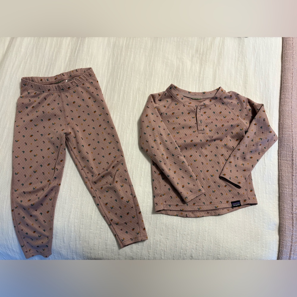 Patterned Long Sleeve Top and Bottom Set